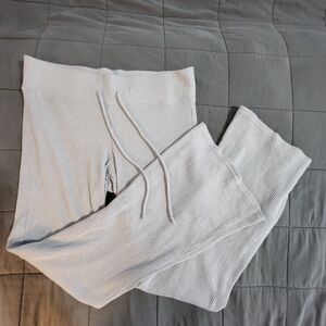 Hollister Light Gray Ribbed Sleep Pants (S)